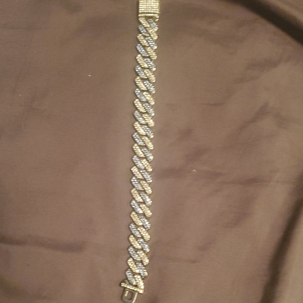 Silver and Blue Rhinestone Bracelet